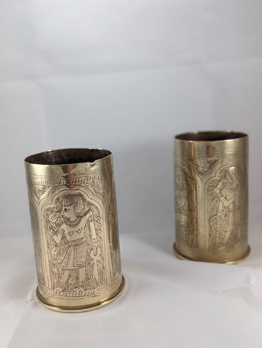 Trench Art Pair of WW1 7.5mm Brass Cases