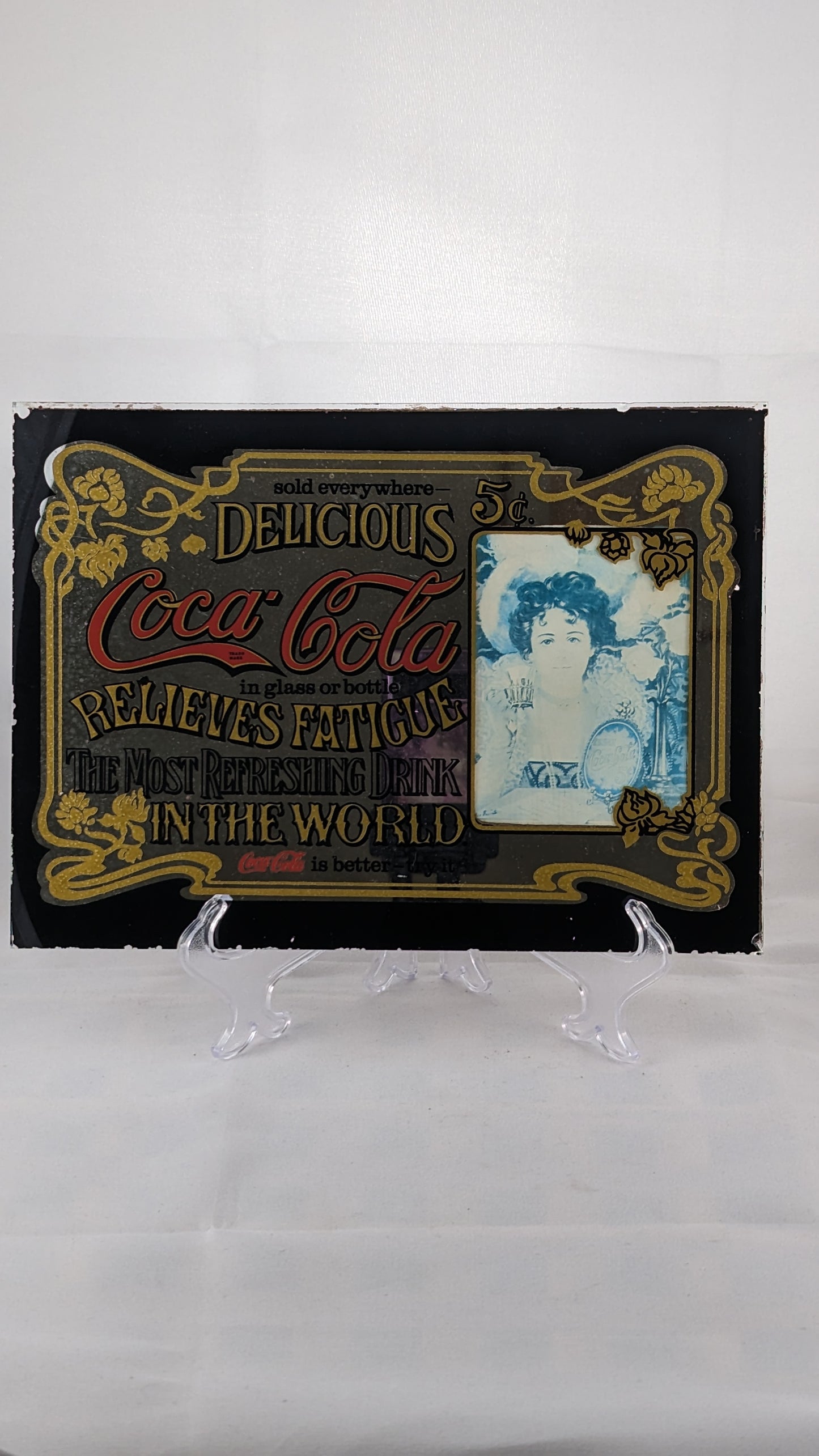 Vintage Coca Cola Mirrored Sign