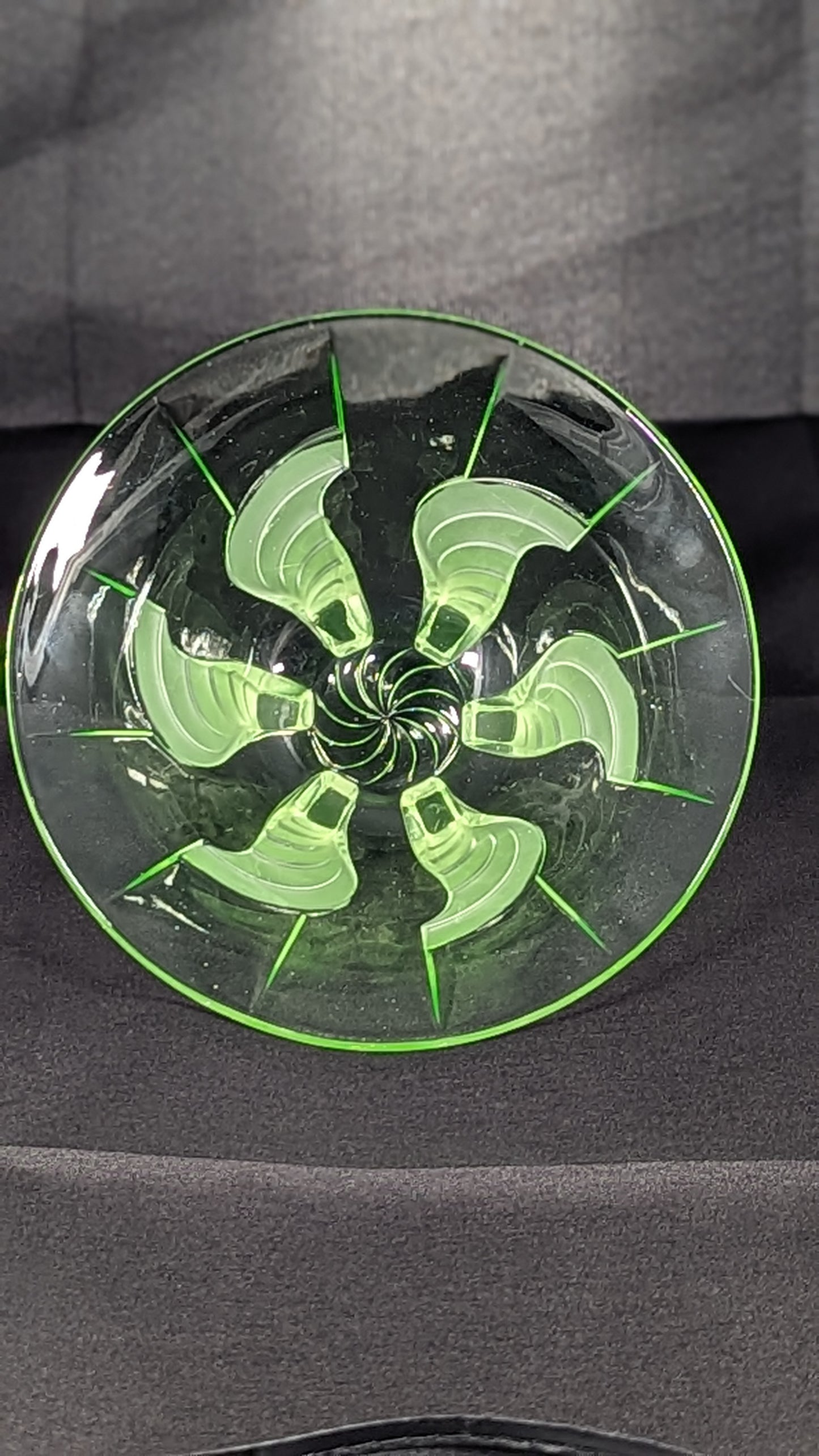 Vintage Vaseline Glass Fruit Bowl 1920's