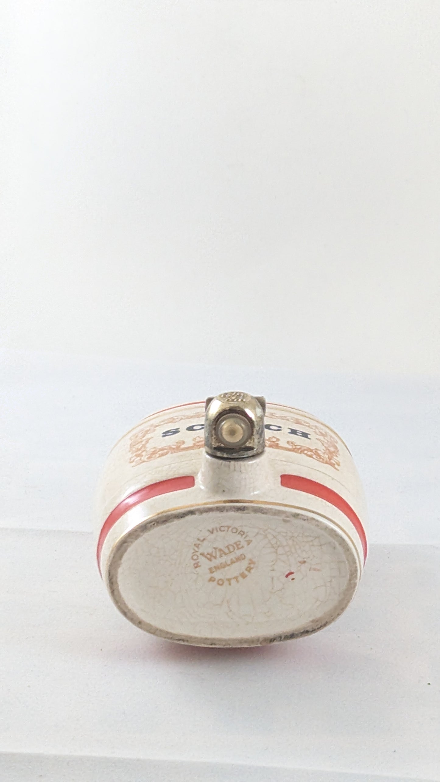 Vintage Wade Royal Victoria Ceramic Barrel Scotch Decanter