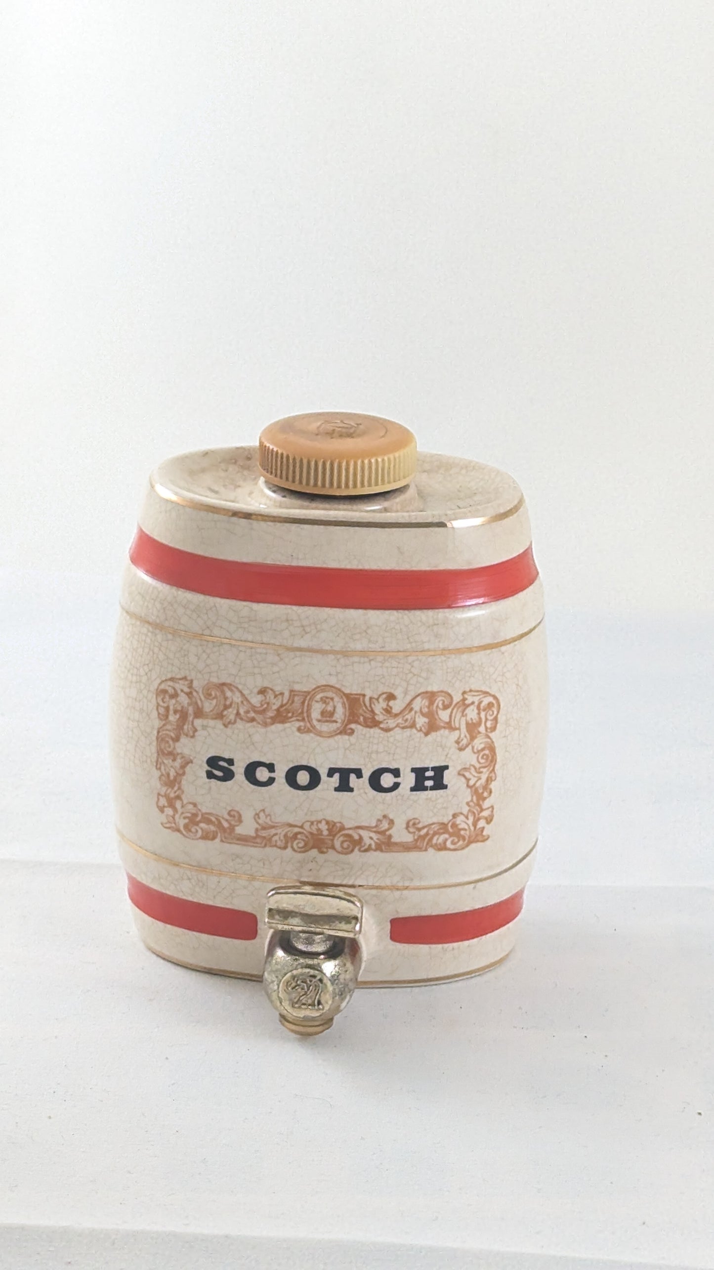 Vintage Wade Royal Victoria Ceramic Barrel Scotch Decanter
