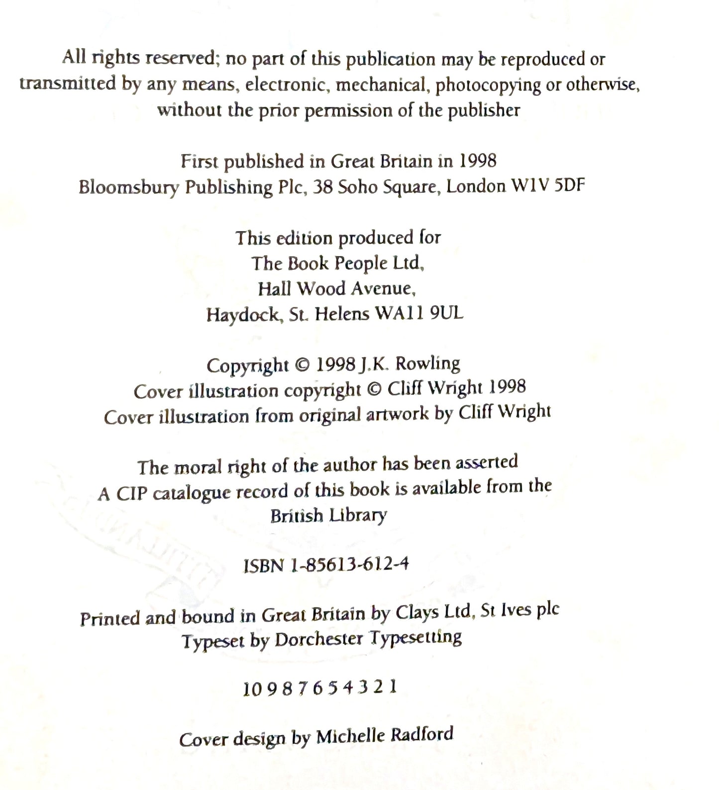 Harry Potter and the Chamber of Secrets First Edition First Print