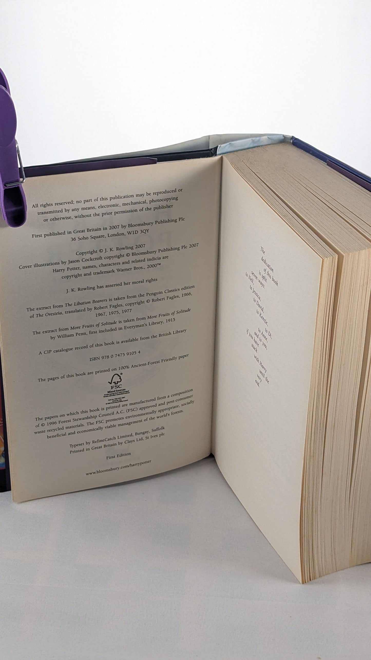 Harry Potter and the Deathly Hallows Bloomsbury First Edition