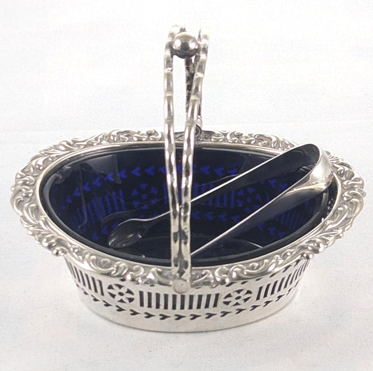 Vintage Sugar Cube Bowl and Tongs