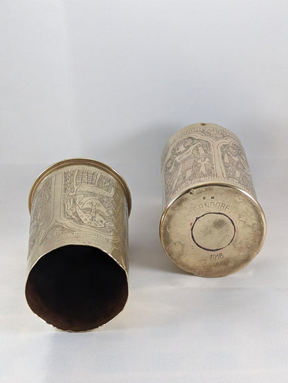 Trench Art Pair of WW1 7.5mm Brass Cases
