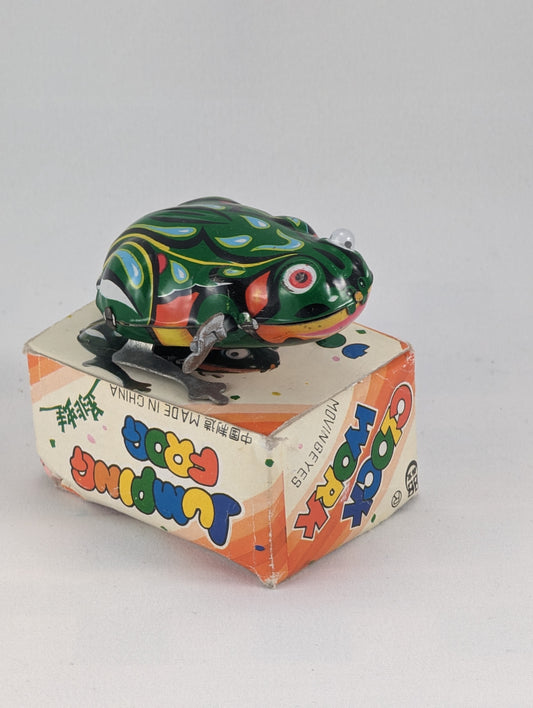 Old Vintage Tinplate Mouse and a Jumping Frog