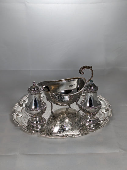 Vintage Silver Plated Condiment Set