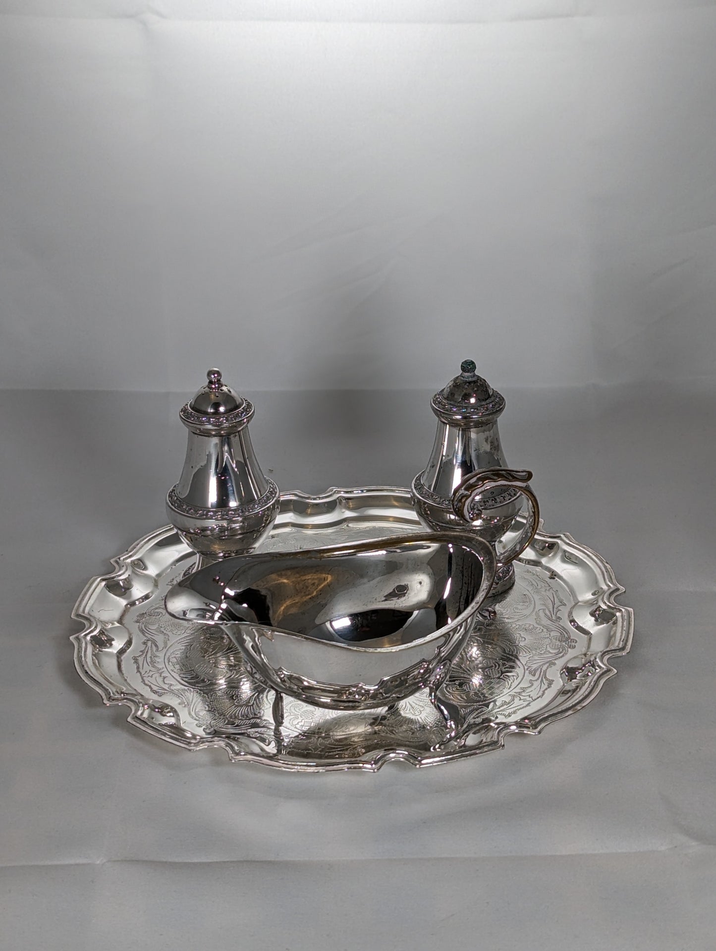 Vintage Silver Plated Condiment Set