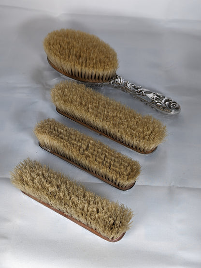 Solid Silver Vanity Hair Brushes