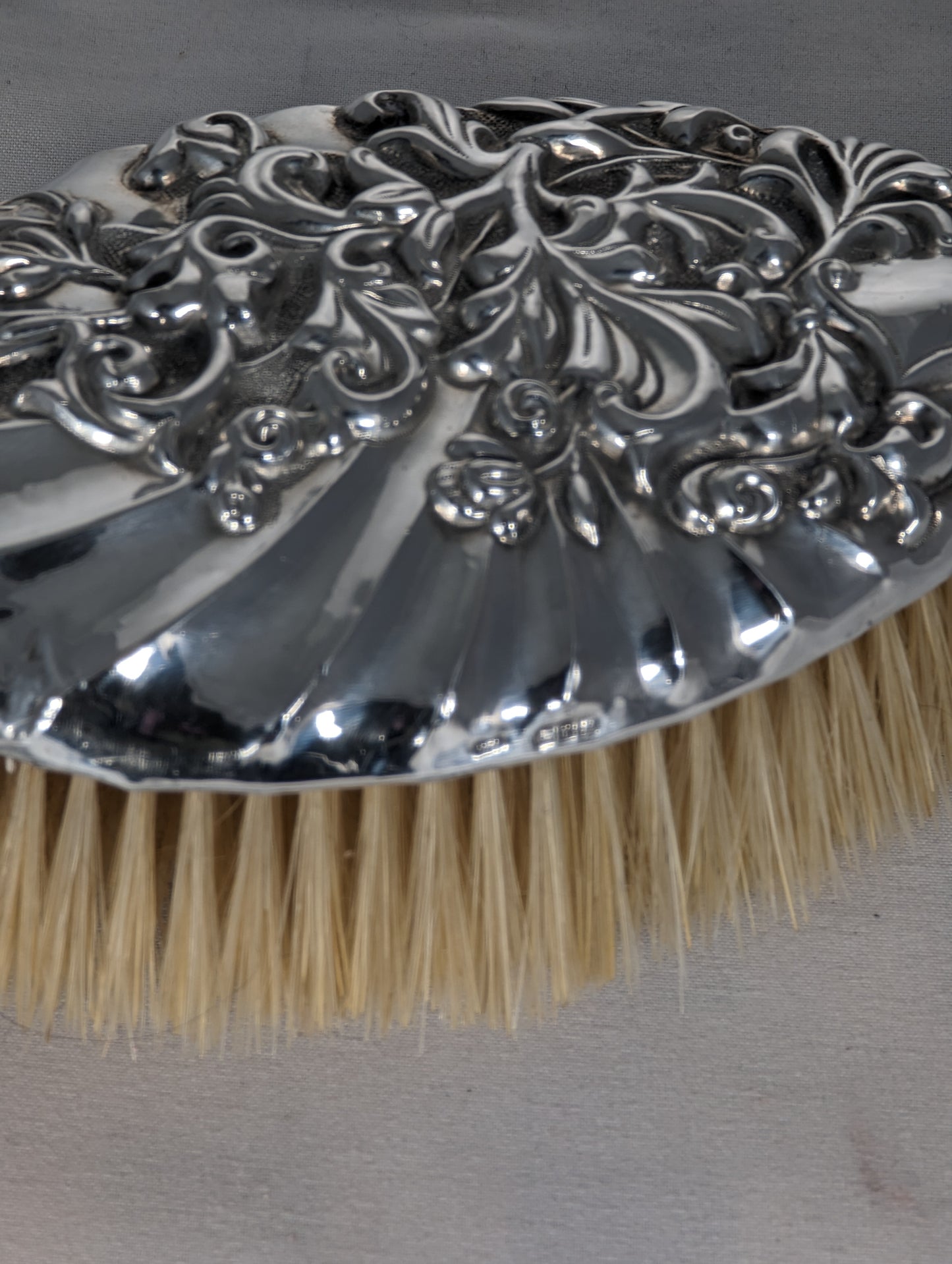 Solid Silver Vanity Hair Brushes