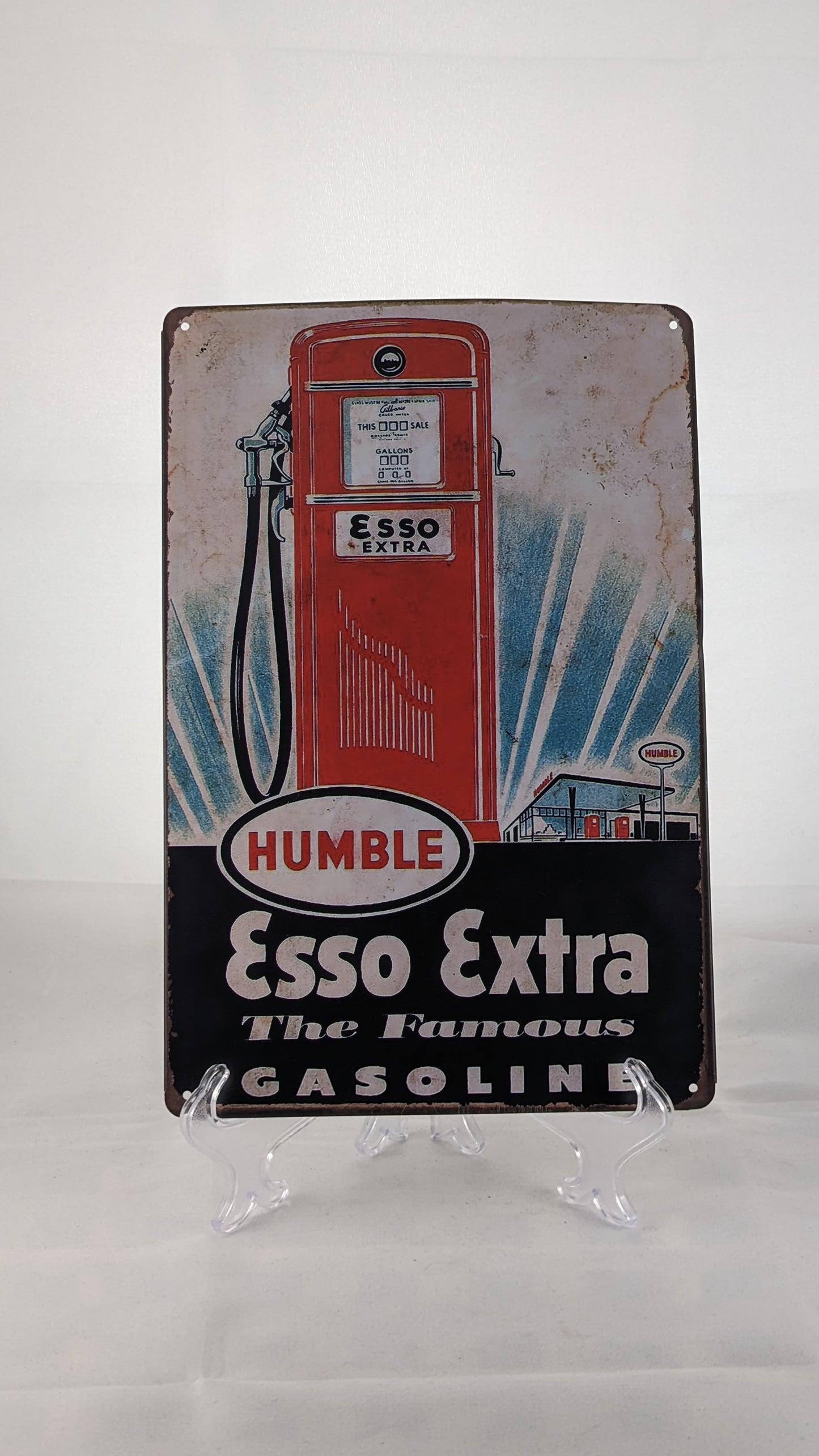 Vintage Style Tin Esso Motor Oil Sign