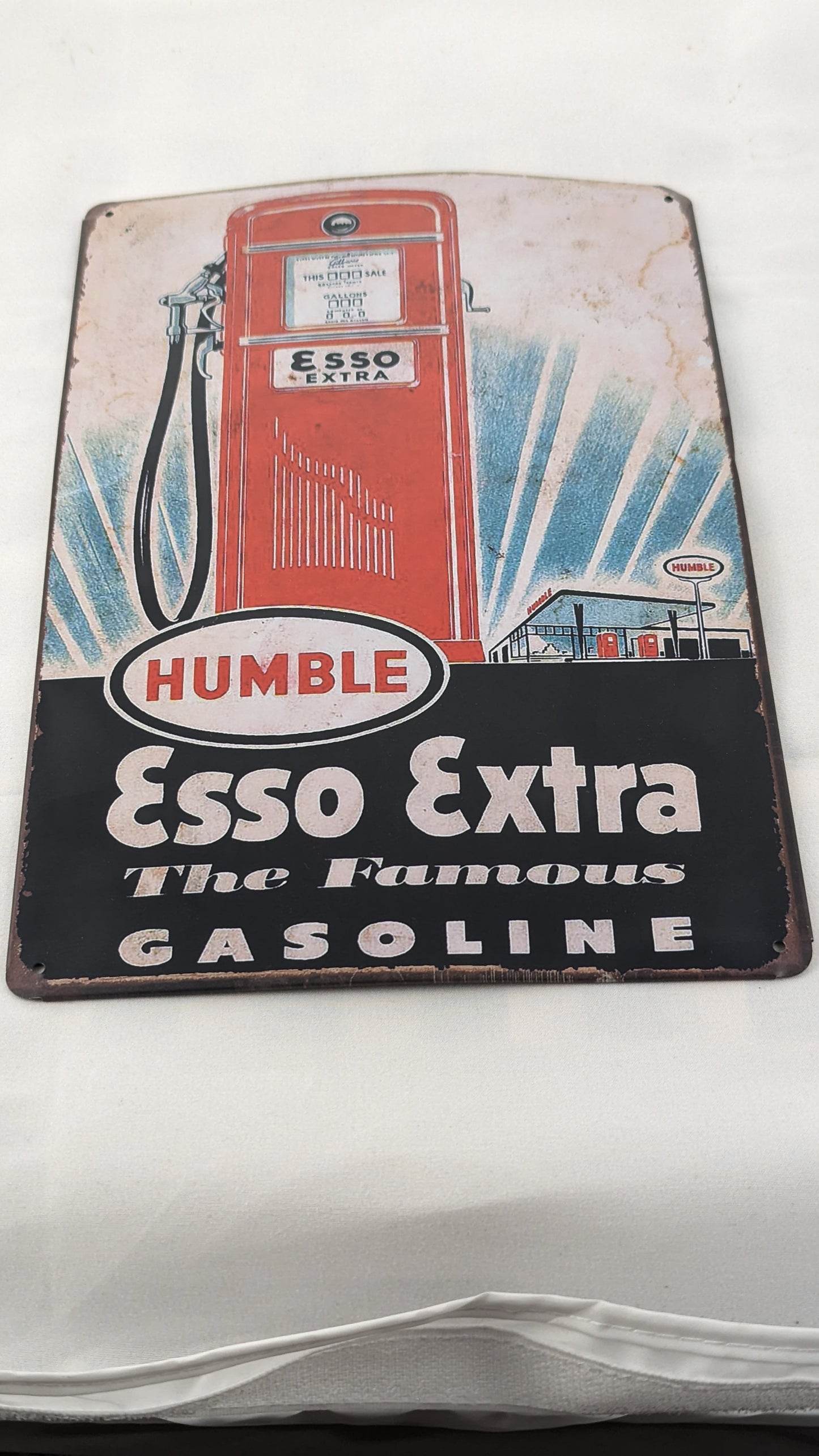 Vintage Style Tin Esso Motor Oil Sign