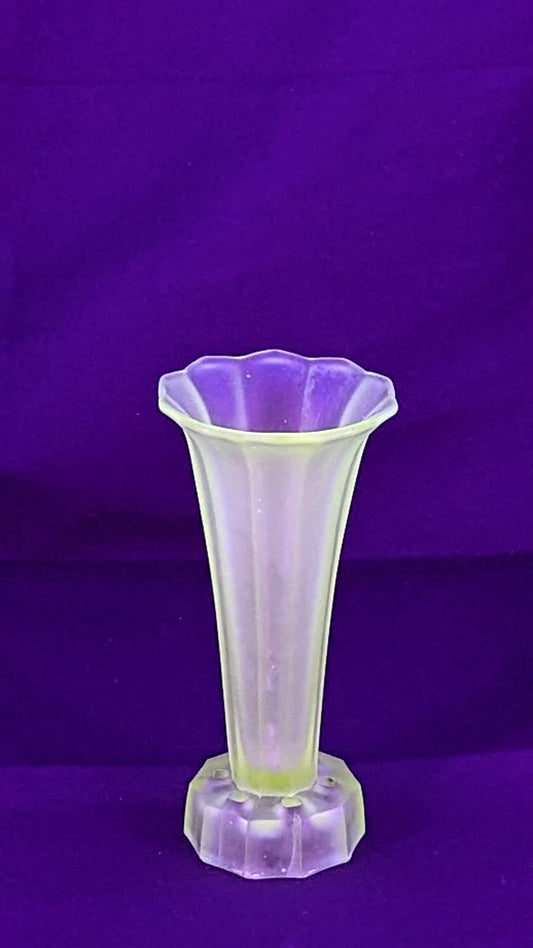 Vintage Vaseline Glass Vase