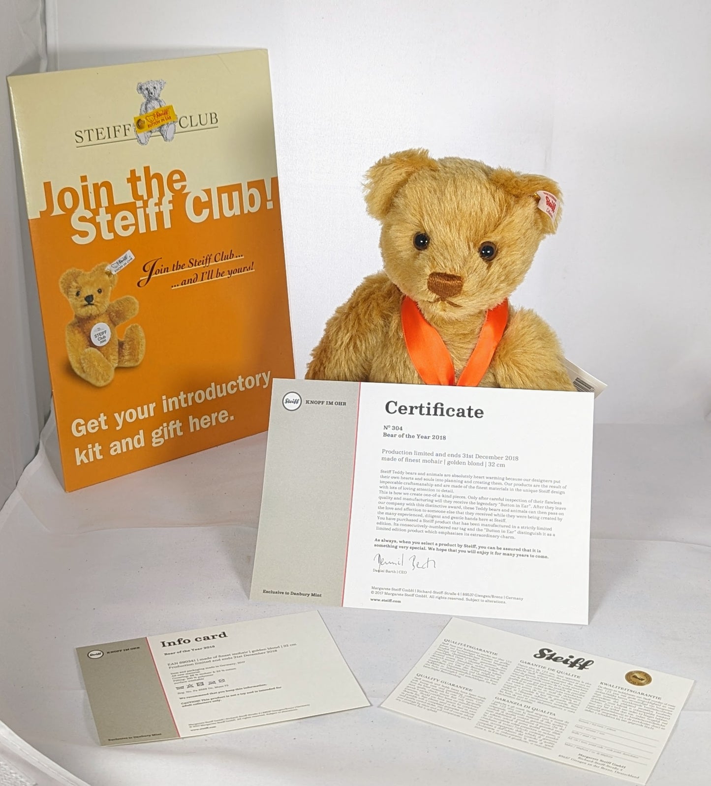 Steiff 2018 Bear Of The Year Limited Edition