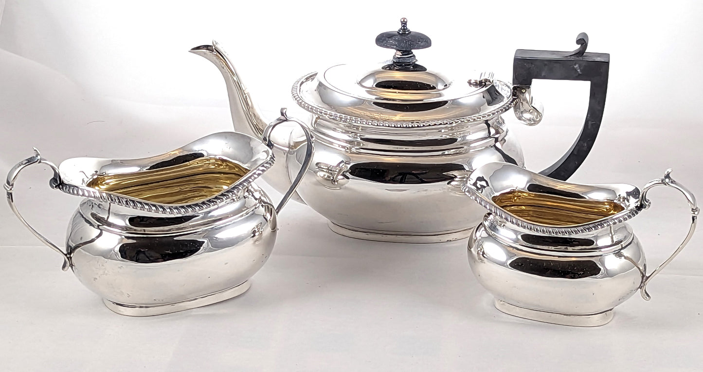 Antique Victorian Sterling Silver 3 Piece Tea Set