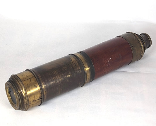 Victorian Mahogany and Brass Three Draw Telescope