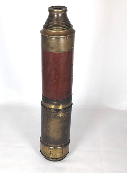 Victorian Mahogany and Brass Three Draw Telescope