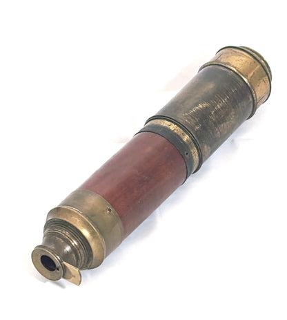 Victorian Mahogany and Brass Three Draw Telescope