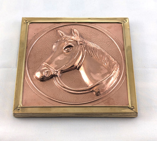 Vintage Copper & Brass Horse Head Plaque