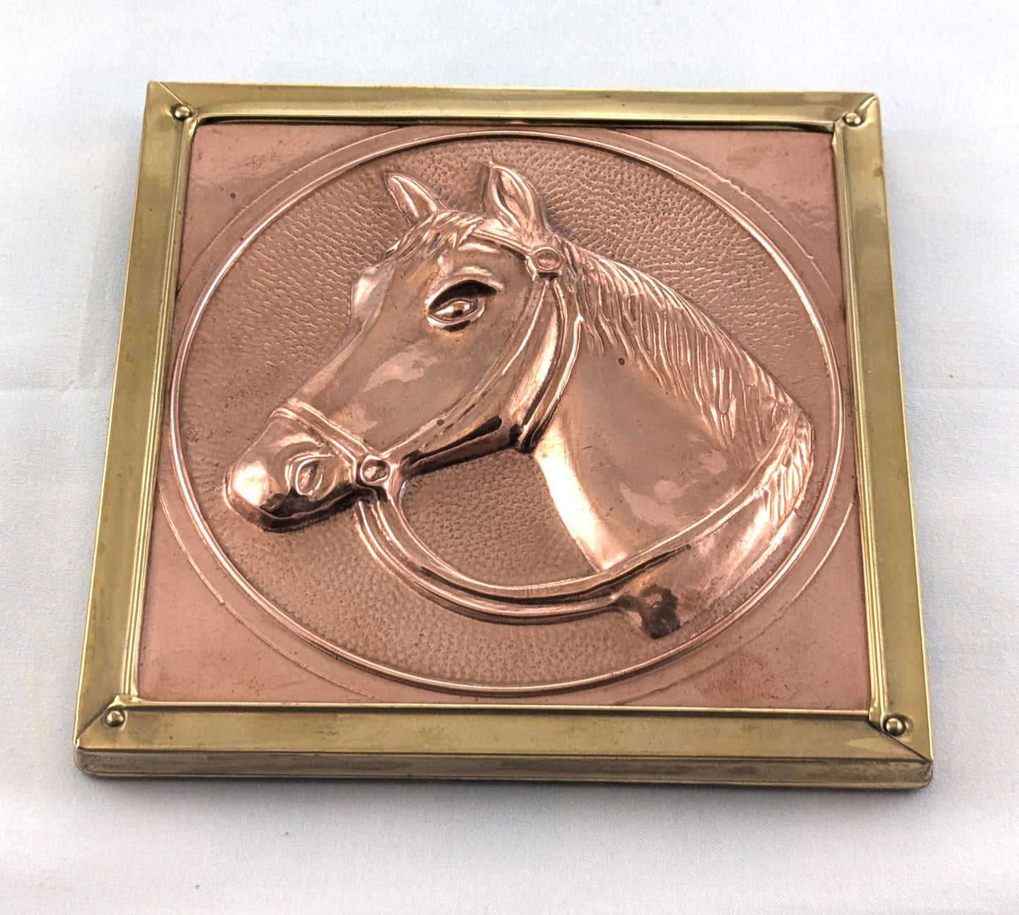 Vintage Copper & Brass Horse Head Plaque