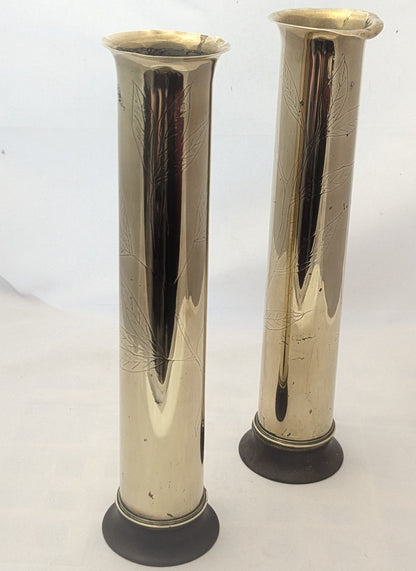 Brass 2Pdr Trench Art Vases