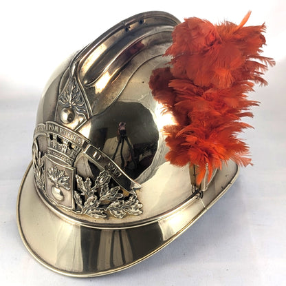 French Sapeurs Pompiers De Ham Fireman's Helmet with Plume